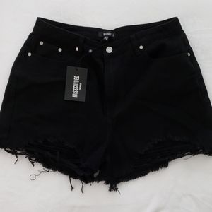 Missguided denim nwt high waisted black shorts
